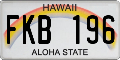HI license plate FKB196