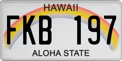 HI license plate FKB197