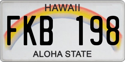 HI license plate FKB198