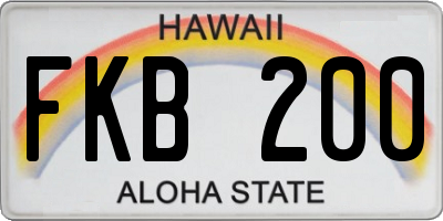 HI license plate FKB200