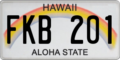 HI license plate FKB201