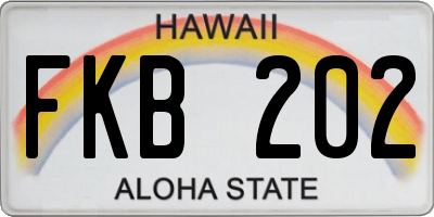 HI license plate FKB202