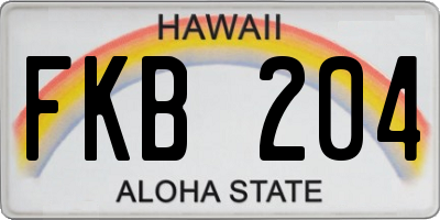 HI license plate FKB204