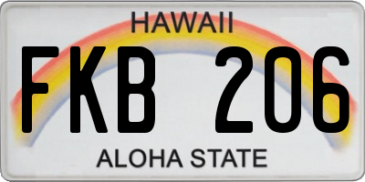HI license plate FKB206