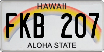 HI license plate FKB207
