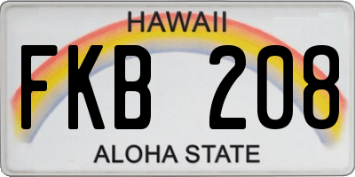 HI license plate FKB208