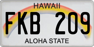 HI license plate FKB209