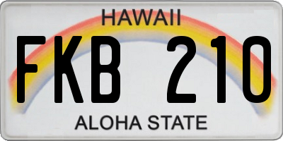 HI license plate FKB210