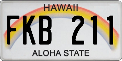 HI license plate FKB211