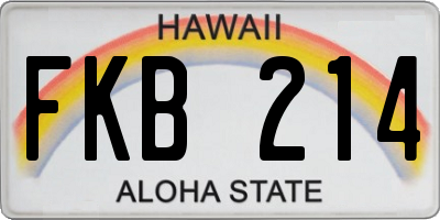 HI license plate FKB214