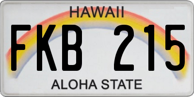 HI license plate FKB215