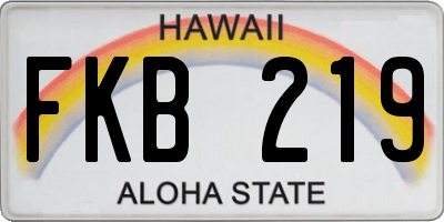 HI license plate FKB219