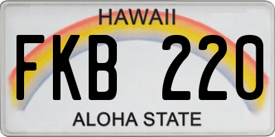 HI license plate FKB220
