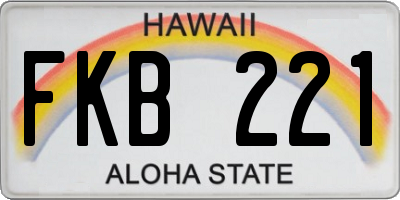 HI license plate FKB221