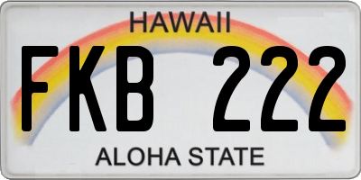 HI license plate FKB222