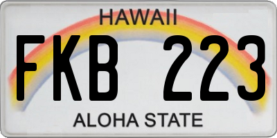 HI license plate FKB223