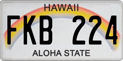 HI license plate FKB224