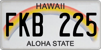 HI license plate FKB225