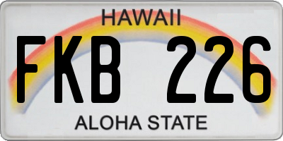 HI license plate FKB226