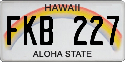 HI license plate FKB227