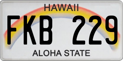 HI license plate FKB229