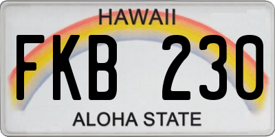 HI license plate FKB230