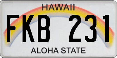 HI license plate FKB231