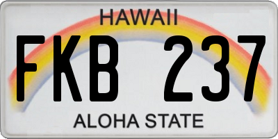 HI license plate FKB237