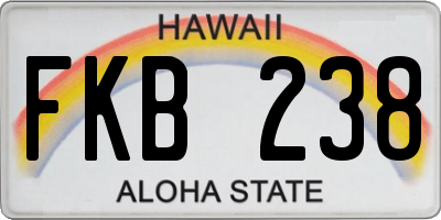 HI license plate FKB238