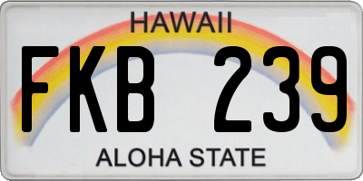 HI license plate FKB239