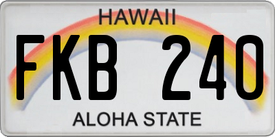 HI license plate FKB240