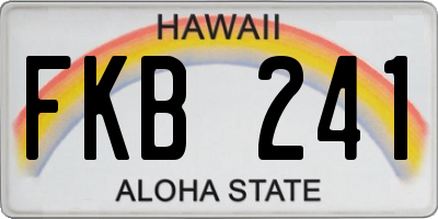 HI license plate FKB241