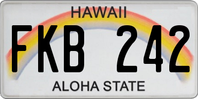 HI license plate FKB242