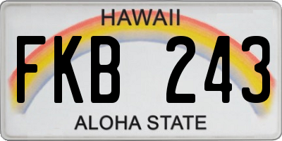 HI license plate FKB243