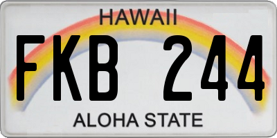 HI license plate FKB244