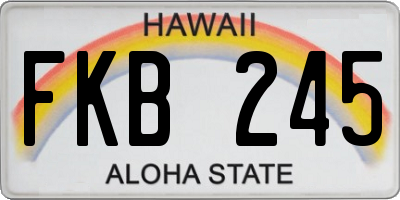 HI license plate FKB245