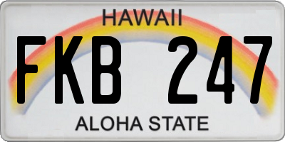 HI license plate FKB247