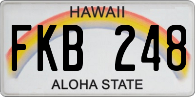 HI license plate FKB248