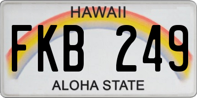 HI license plate FKB249