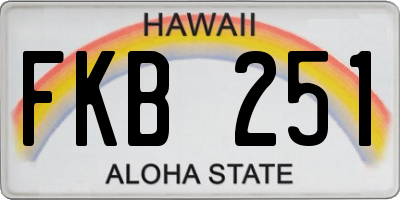 HI license plate FKB251