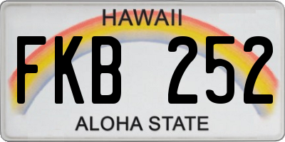 HI license plate FKB252