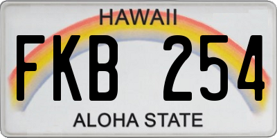HI license plate FKB254