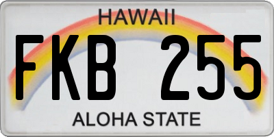 HI license plate FKB255