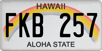 HI license plate FKB257