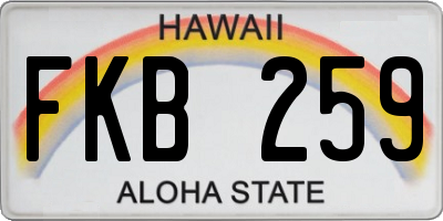 HI license plate FKB259