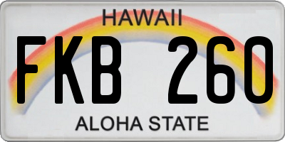 HI license plate FKB260