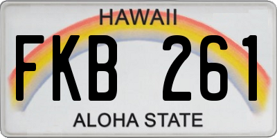 HI license plate FKB261