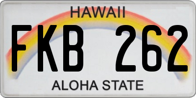 HI license plate FKB262