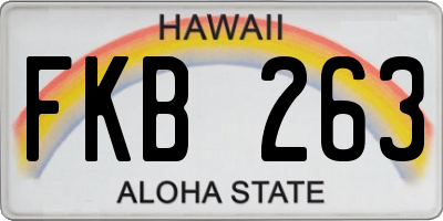 HI license plate FKB263
