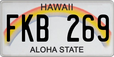 HI license plate FKB269